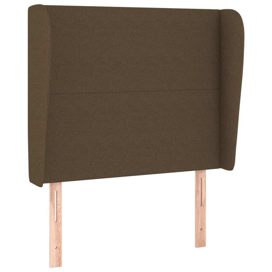 Hoofdbord met randen 83x23x118/128 cm stof donkerbruin 83 x 23 x 118/128 cm Donkerbruin