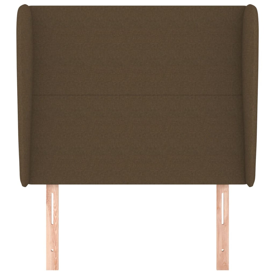 Hoofdbord met randen 83x23x118/128 cm stof donkerbruin 83 x 23 x 118/128 cm Donkerbruin