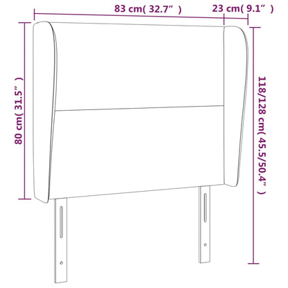 Hoofdbord met randen 83x23x118/128 cm stof donkerbruin 83 x 23 x 118/128 cm Donkerbruin