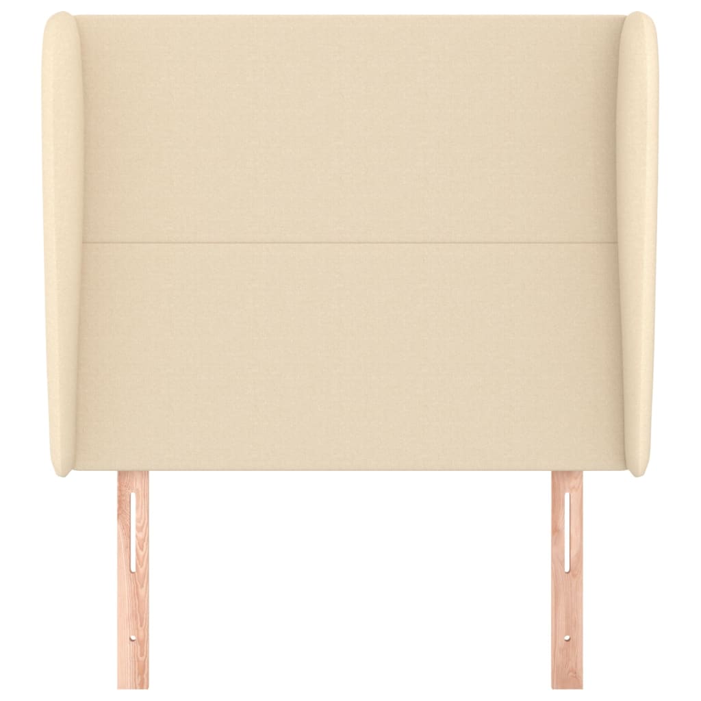 Hoofdbord met randen 83x23x118/128 cm stof crèmekleurig 83 x 23 x 118/128 cm Crème