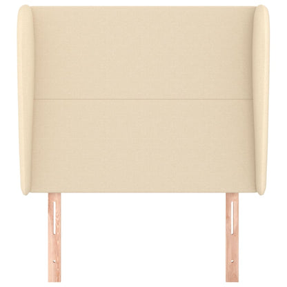 Hoofdbord met randen 83x23x118/128 cm stof crèmekleurig 83 x 23 x 118/128 cm Crème
