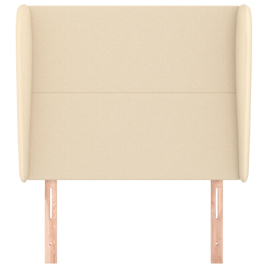 Hoofdbord met randen 83x23x118/128 cm stof crèmekleurig 83 x 23 x 118/128 cm Crème