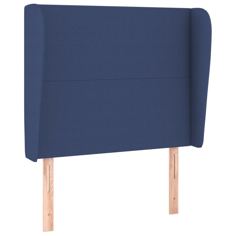 Hoofdbord Met Randen 83X23X118/128 Cm Stof Blauw 83 x 23 x 118/128 cm