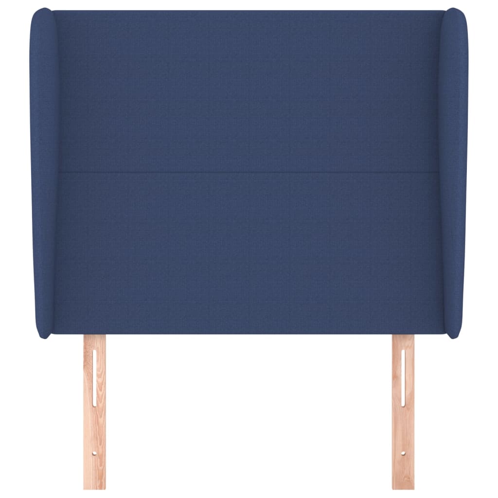 Hoofdbord Met Randen 83X23X118/128 Cm Stof Blauw 83 x 23 x 118/128 cm