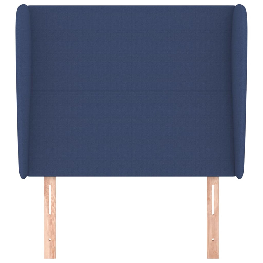 Hoofdbord Met Randen 83X23X118/128 Cm Stof Blauw 83 x 23 x 118/128 cm