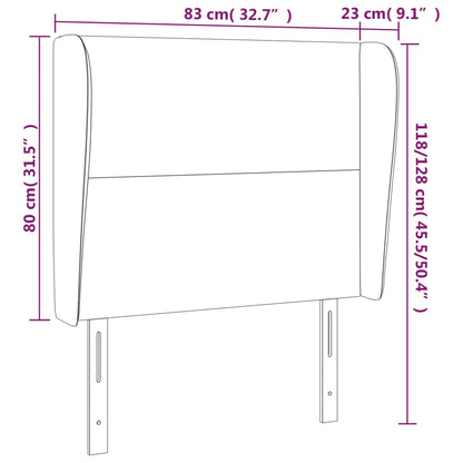 Hoofdbord Met Randen 83X23X118/128 Cm Stof Blauw 83 x 23 x 118/128 cm