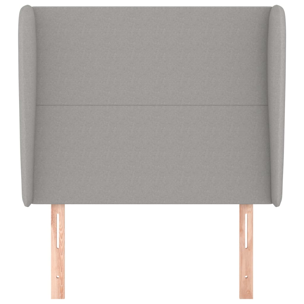 Hoofdbord met randen 93x23x118/128 cm stof lichtgrijs 93 x 23 x 118/128 cm Lichtgrijs
