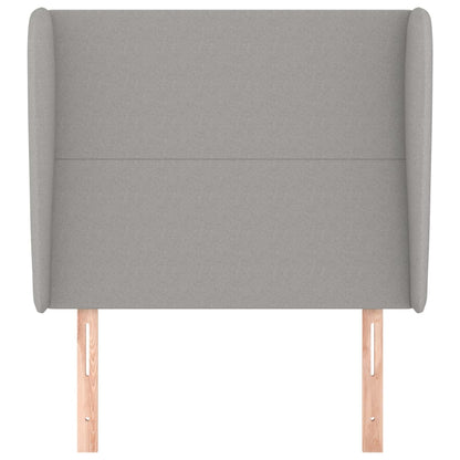 Hoofdbord met randen 93x23x118/128 cm stof lichtgrijs 93 x 23 x 118/128 cm Lichtgrijs