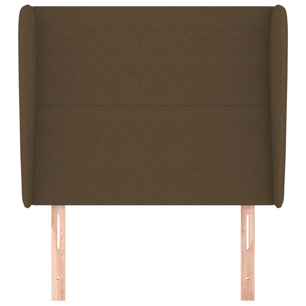 Hoofdbord met randen 93x23x118/128 cm stof donkerbruin 93 x 23 x 118/128 cm Donkerbruin