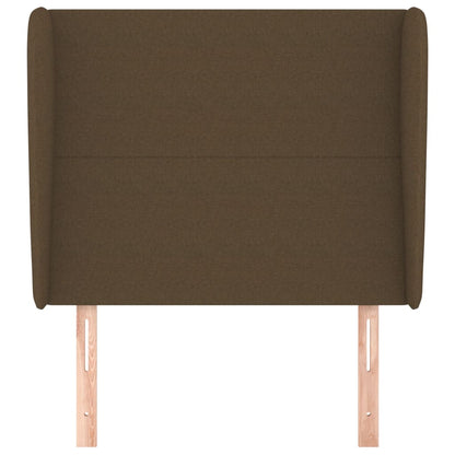 Hoofdbord met randen 93x23x118/128 cm stof donkerbruin 93 x 23 x 118/128 cm Donkerbruin