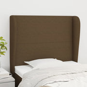 Hoofdbord stof donkerbruin 93x23x118/128 cm