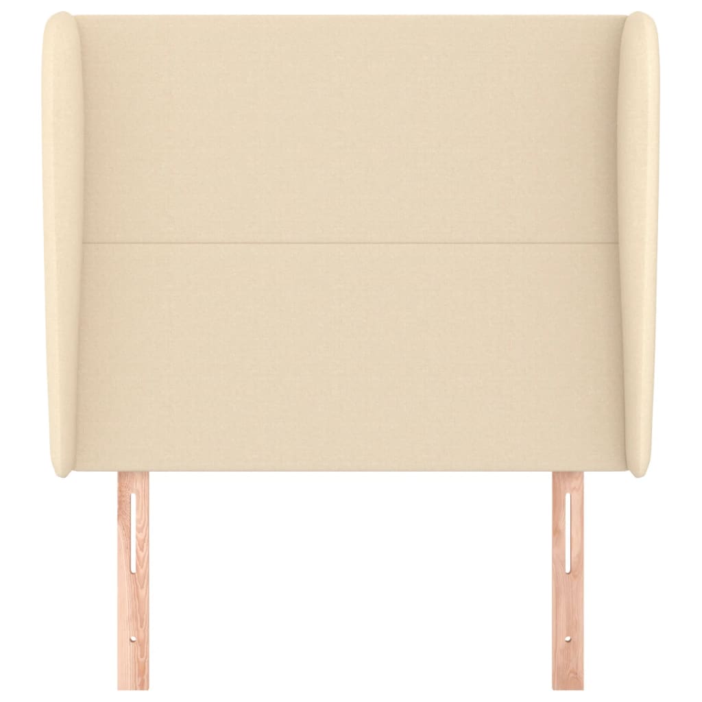 Hoofdbord Met Randen Stof Kleurig 93 x 23 x 118/128 cm Crème