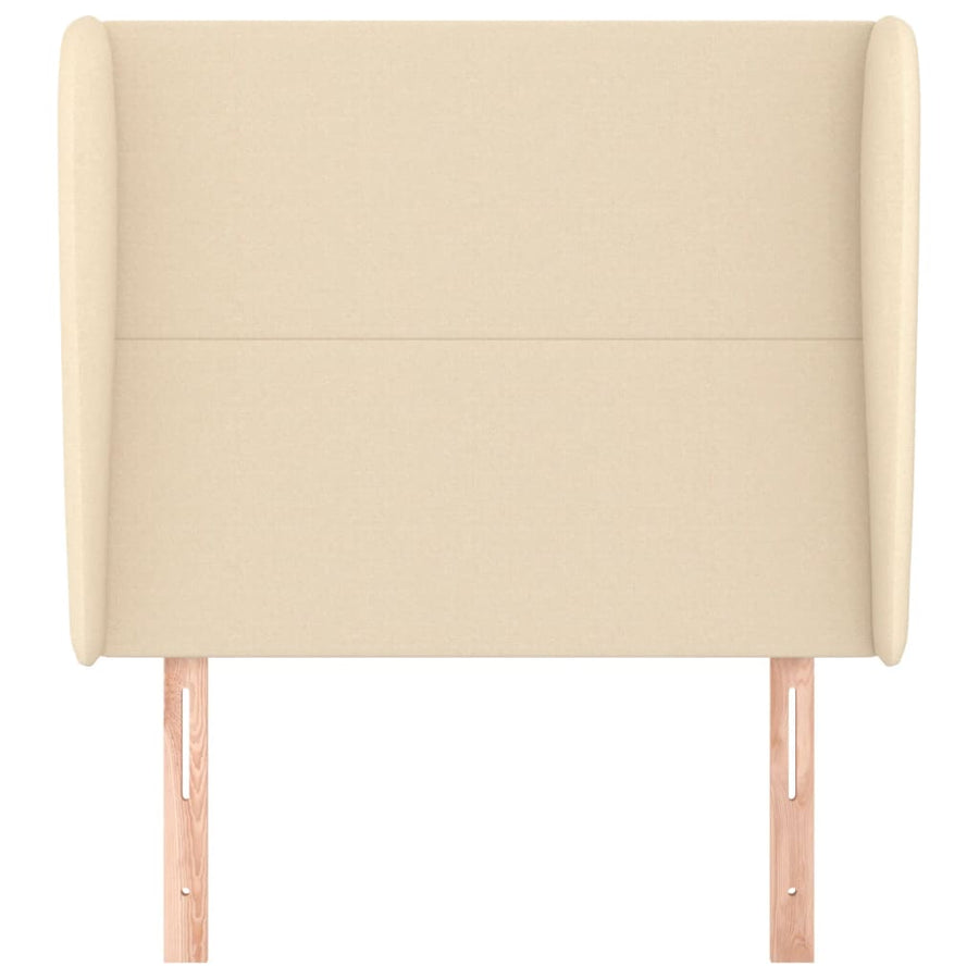 Hoofdbord Met Randen Stof Kleurig 93 x 23 x 118/128 cm Crème