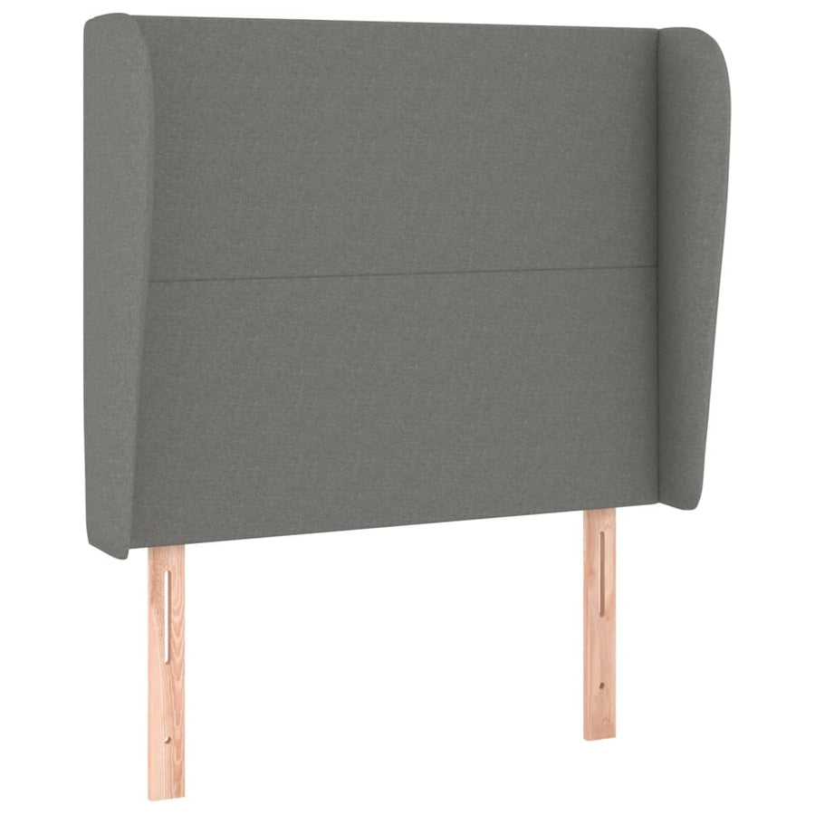 Hoofdbord met randen 103x23x118/128 cm stof donkergrijs 103 x 23 x 118/128 cm Donkergrijs