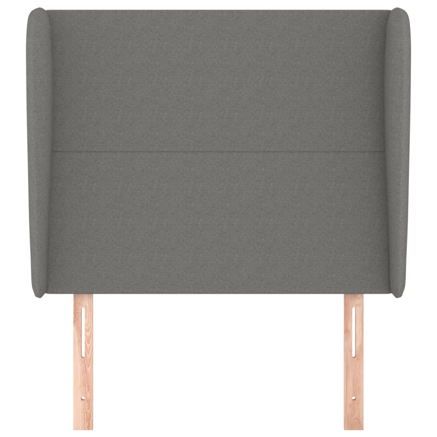 Hoofdbord met randen 103x23x118/128 cm stof donkergrijs 103 x 23 x 118/128 cm Donkergrijs