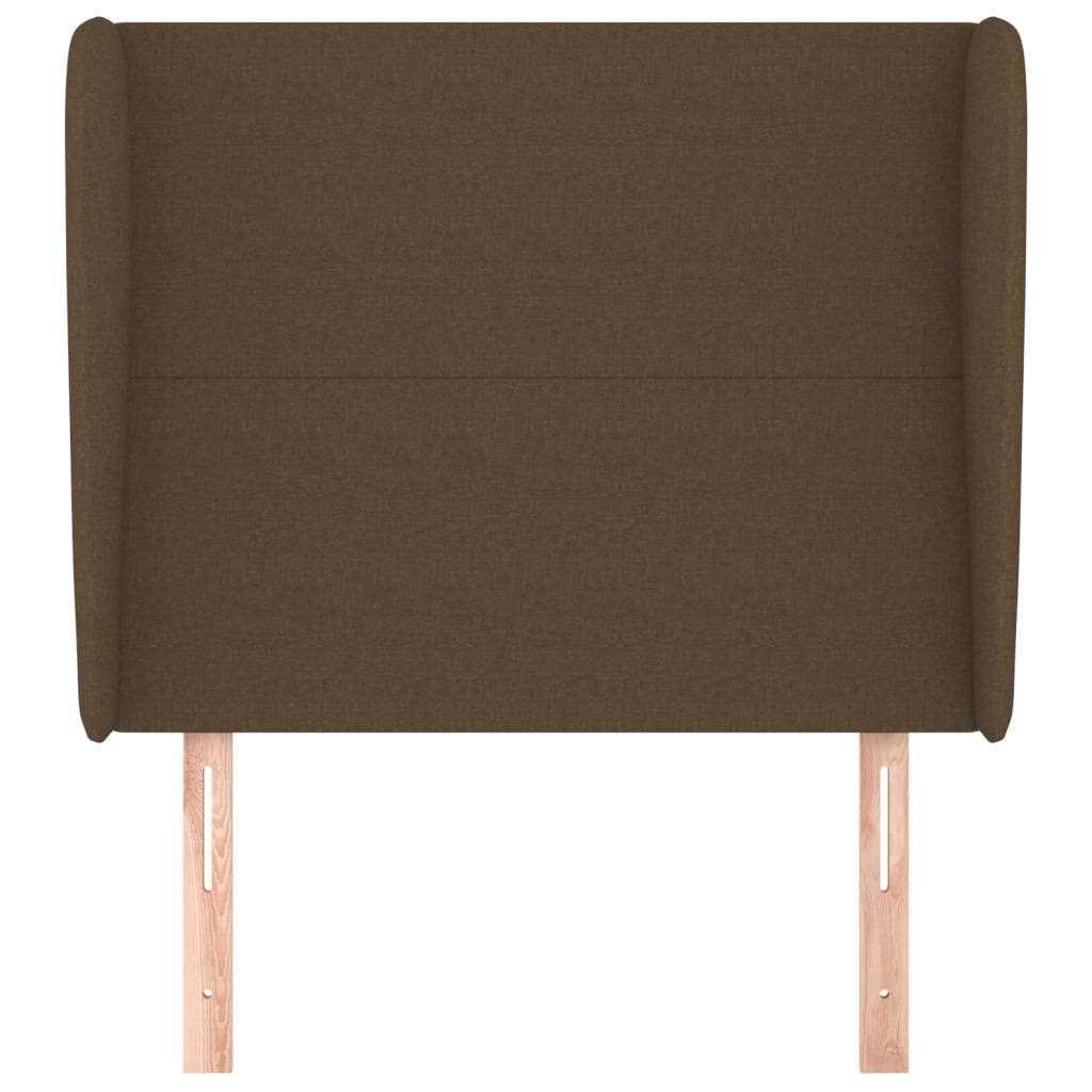 Hoofdbord met randen 103x23x118/128 cm stof donkerbruin 103 x 23 x 118/128 cm Donkerbruin