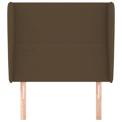 Hoofdbord met randen 103x23x118/128 cm stof donkerbruin 103 x 23 x 118/128 cm Donkerbruin