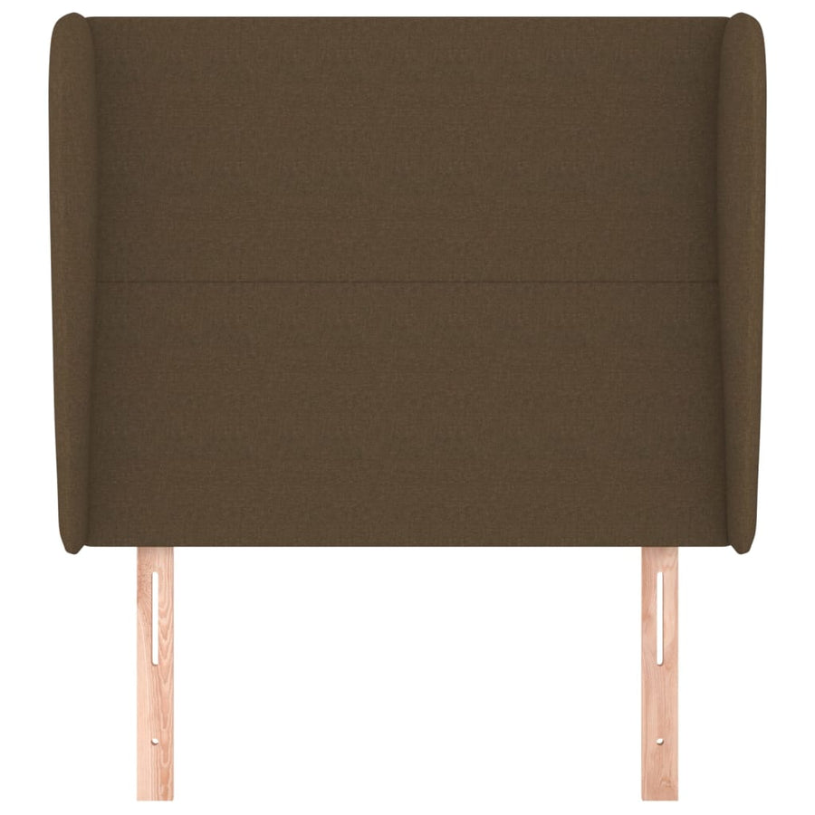 Hoofdbord met randen 103x23x118/128 cm stof donkerbruin 103 x 23 x 118/128 cm Donkerbruin