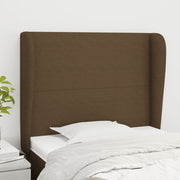 Hoofdbord stof donkerbruin 103x23x118/128 cm