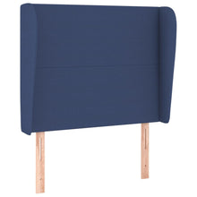 Hoofdbord met randen 103x23x118/128 cm stof blauw 103 x 23 x 118/128 cm Blauw