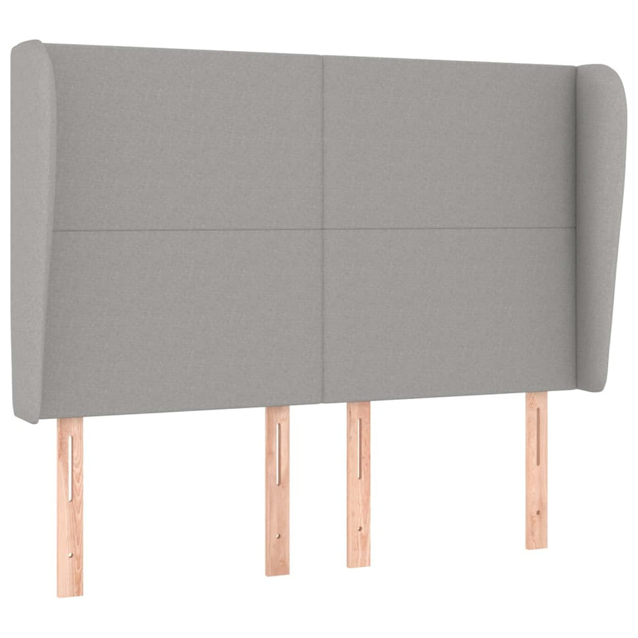 Hoofdbord Met Randen Stof 147 x 23 x 118/128 cm Lichtgrijs