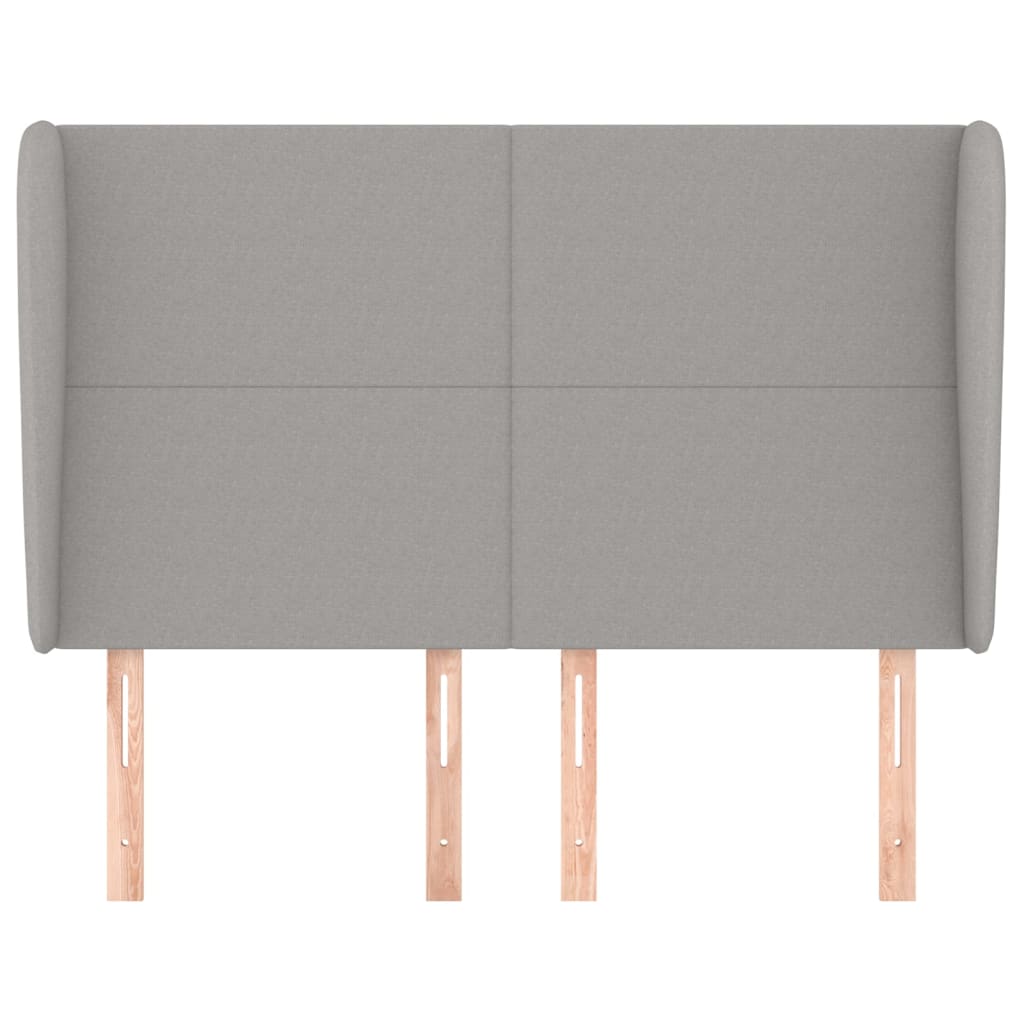 Hoofdbord Met Randen Stof 147 x 23 x 118/128 cm Lichtgrijs