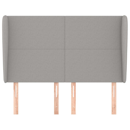 Hoofdbord Met Randen Stof 147 x 23 x 118/128 cm Lichtgrijs
