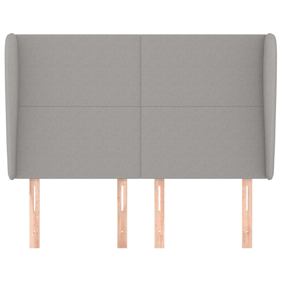 Hoofdbord Met Randen Stof 147 x 23 x 118/128 cm Lichtgrijs