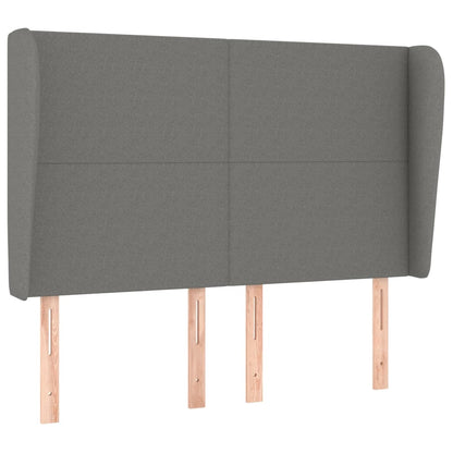 Hoofdbord met randen 147x23x118/128 cm stof donkergrijs 147 x 23 x 118/128 cm Donkergrijs
