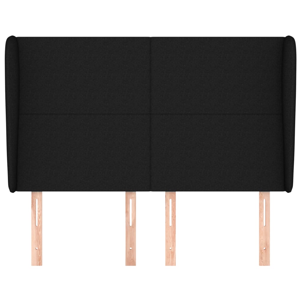 Hoofdbord Met Randen Stof 147 x 23 x 118/128 cm Zwart