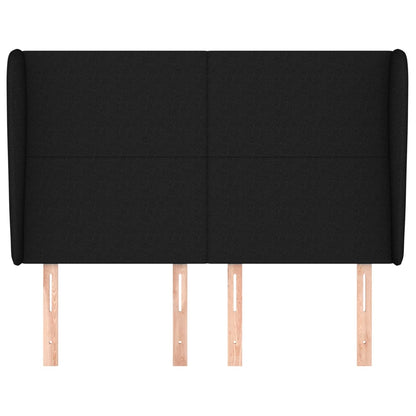 Hoofdbord Met Randen Stof 147 x 23 x 118/128 cm Zwart
