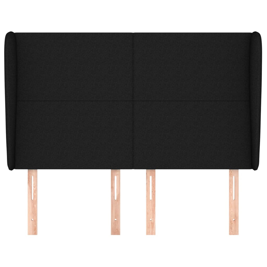 Hoofdbord Met Randen Stof 147 x 23 x 118/128 cm Zwart