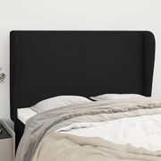 Hoofdbord stof zwart 147x23x118/128 cm