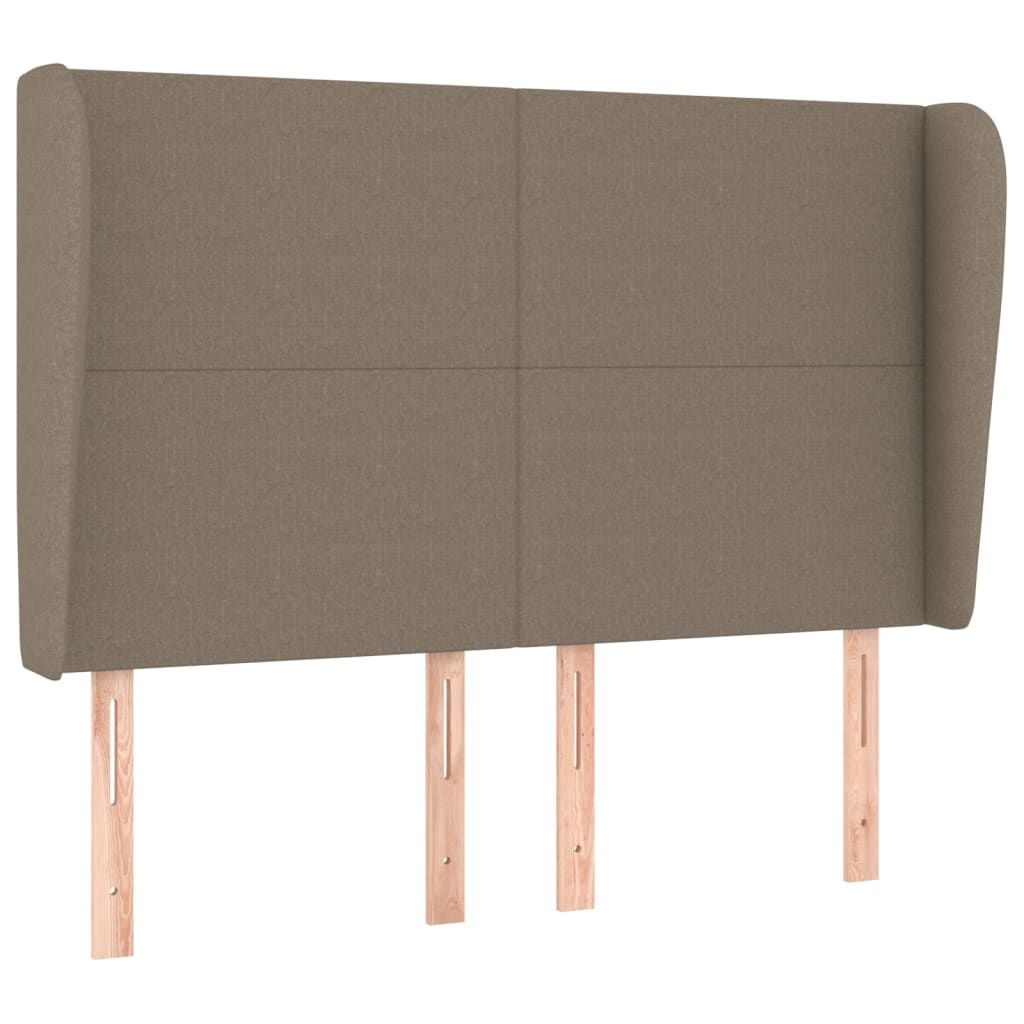 Hoofdbord met randen 147x23x118/128 cm stof taupe 147 x 23 x 118/128 cm Taupe