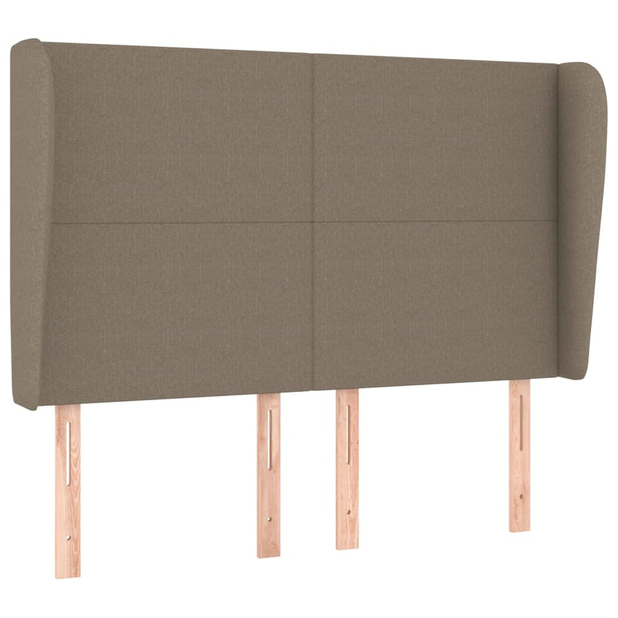 Hoofdbord met randen 147x23x118/128 cm stof taupe 147 x 23 x 118/128 cm Taupe