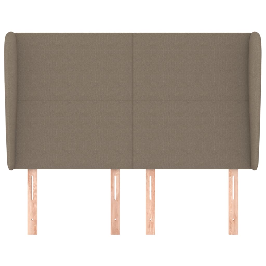 Hoofdbord met randen 147x23x118/128 cm stof taupe 147 x 23 x 118/128 cm Taupe