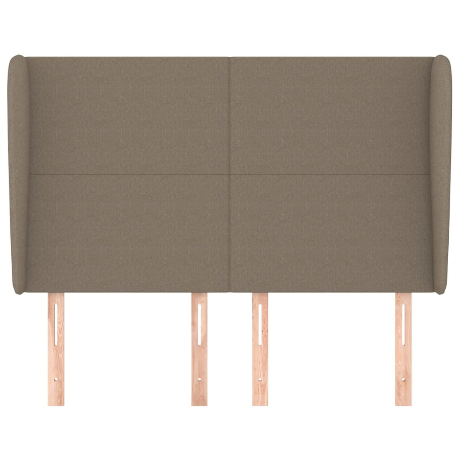 Hoofdbord met randen 147x23x118/128 cm stof taupe 147 x 23 x 118/128 cm Taupe