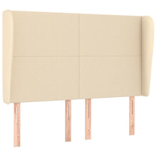 Hoofdbord met randen 147x23x118/128 cm stof crèmekleurig 147 x 23 x 118/128 cm Crème