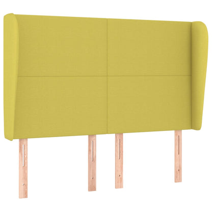 Hoofdbord Met Randen 147X23X118/128 Cm Stof Groen