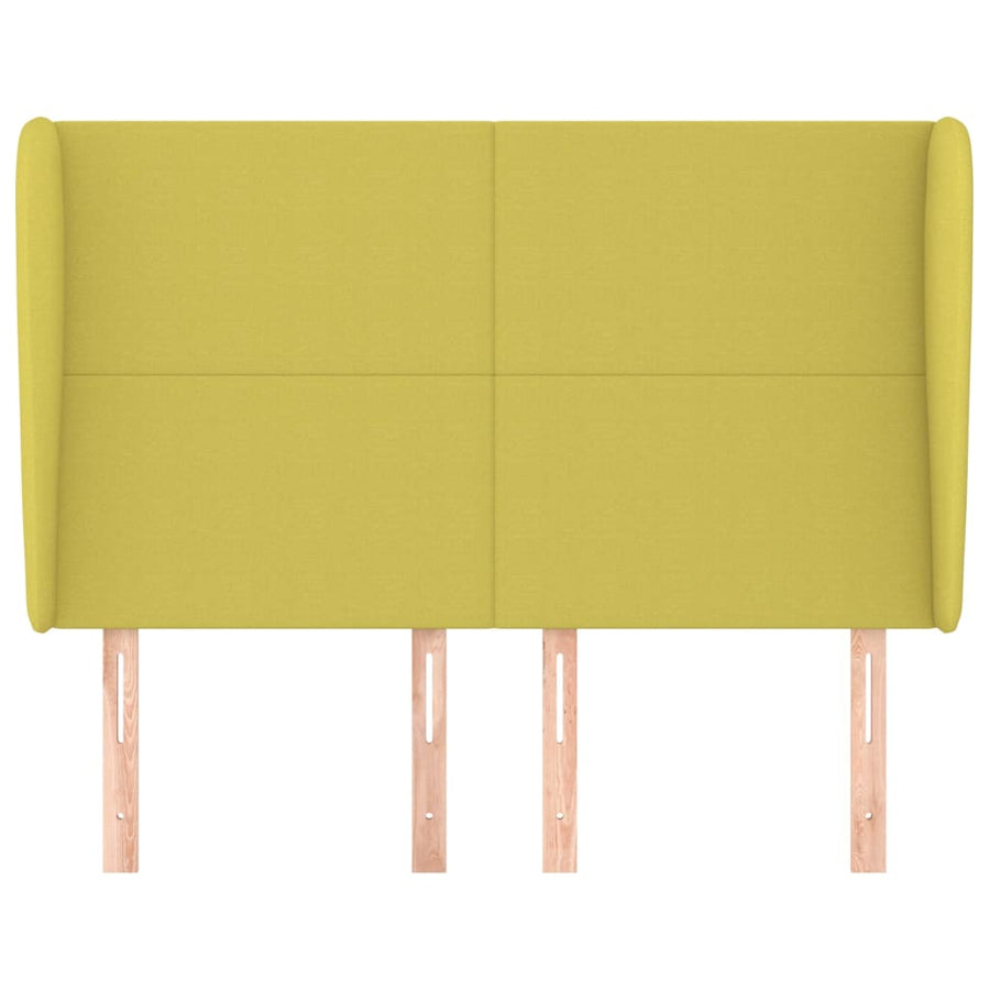 Hoofdbord Met Randen 147X23X118/128 Cm Stof Groen