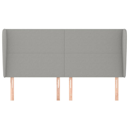 Hoofdbord met randen 163x23x118/128 cm stof lichtgrijs 163 x 23 x 118/128 cm Lichtgrijs