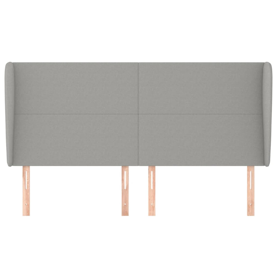 Hoofdbord met randen 163x23x118/128 cm stof lichtgrijs 163 x 23 x 118/128 cm Lichtgrijs