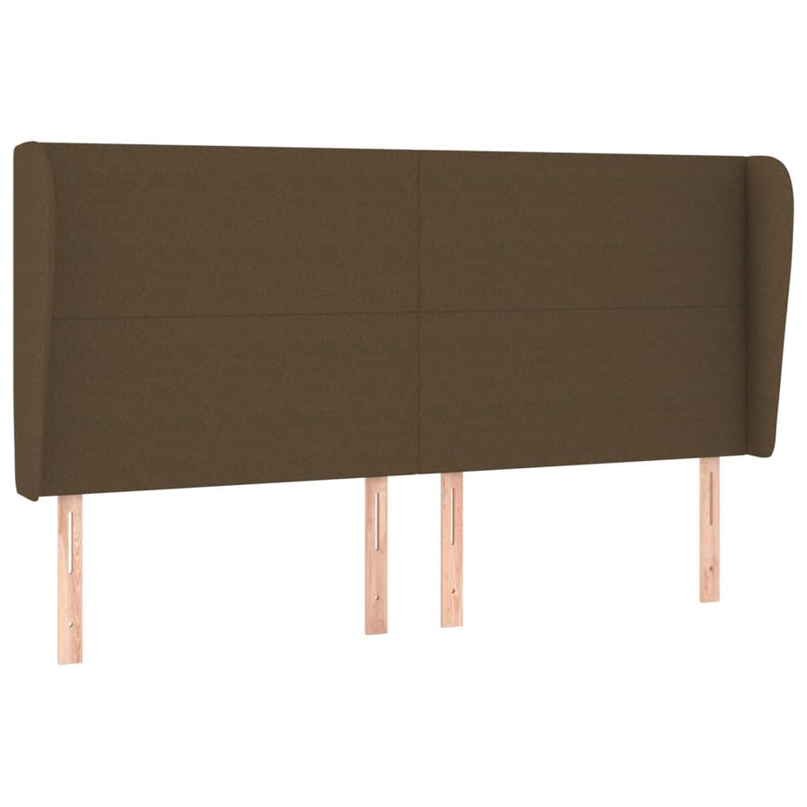 Hoofdbord met randen 163x23x118/128 cm stof donkerbruin 163 x 23 x 118/128 cm Donkerbruin