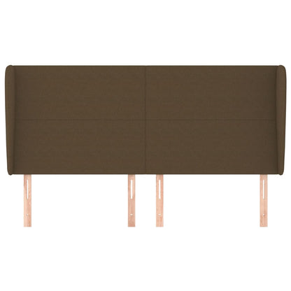 Hoofdbord met randen 163x23x118/128 cm stof donkerbruin 163 x 23 x 118/128 cm Donkerbruin
