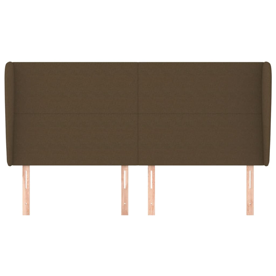 Hoofdbord met randen 163x23x118/128 cm stof donkerbruin 163 x 23 x 118/128 cm Donkerbruin