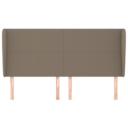 Hoofdbord Met Randen 163X23X118/128 Cm Stof Taupe 163 x 23 x 118/128 cm