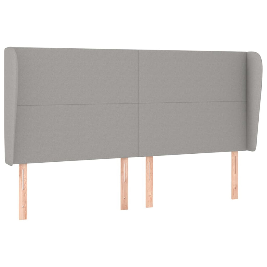 Hoofdbord met randen 183x23x118/128 cm stof lichtgrijs 183 x 23 x 118/128 cm Lichtgrijs