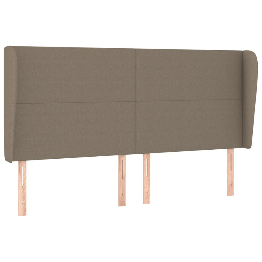Hoofdbord met randen 183x23x118/128 cm stof taupe 183 x 23 x 118/128 cm Taupe