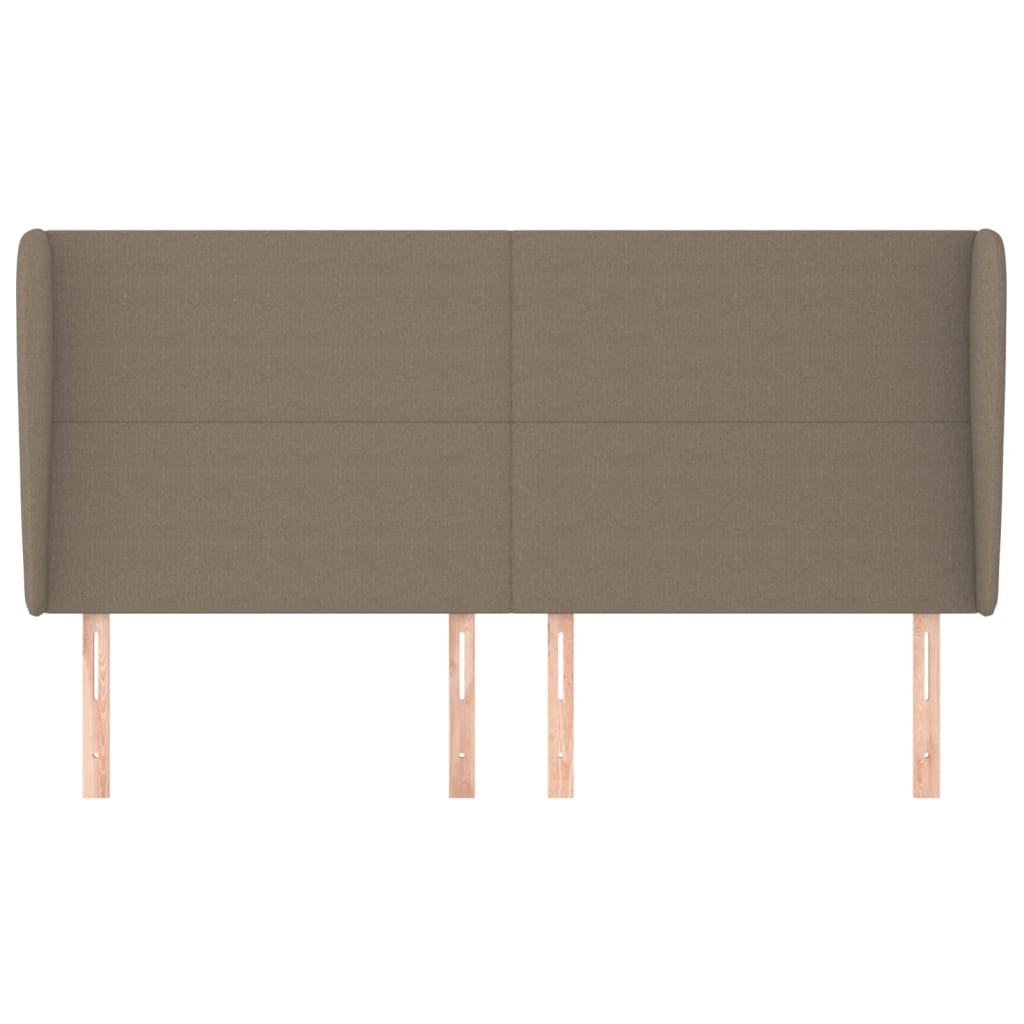 Hoofdbord met randen 183x23x118/128 cm stof taupe 183 x 23 x 118/128 cm Taupe