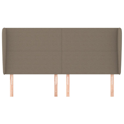 Hoofdbord met randen 183x23x118/128 cm stof taupe 183 x 23 x 118/128 cm Taupe